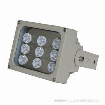 IR Illuminator with 9pcs 2W Dot-matrix IR LED, Low Light Decay and Long Service Lifespan